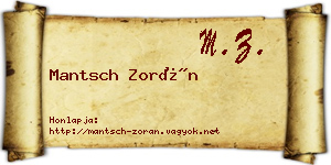 Mantsch Zorán névjegykártya